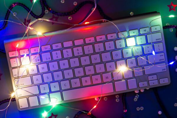 A detailed view of a modern laptop keyboard showcasing keys and functionality.