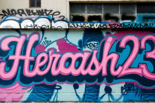 A creative visual representation of heraash23, showcasing online branding, a digital footprint