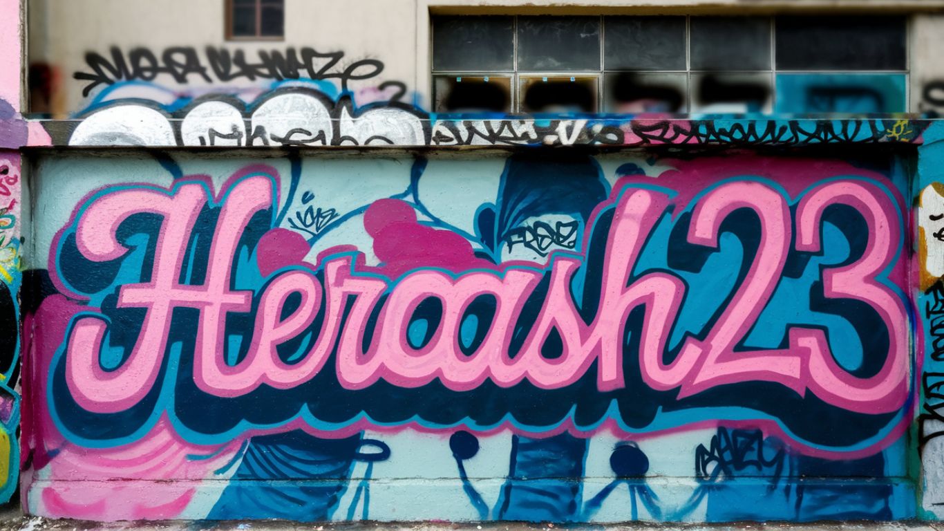 A creative visual representation of heraash23, showcasing online branding, a digital footprint