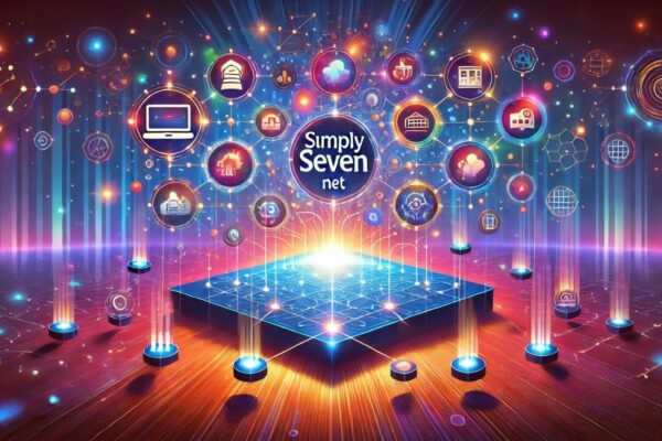 A vibrant depiction of simplysseven.net showcasing seamless online opportunities and resources for success.