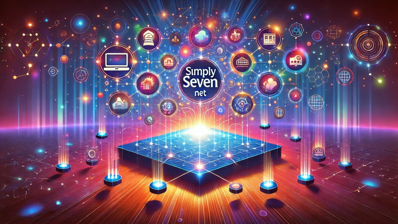 A vibrant depiction of simplysseven.net showcasing seamless online opportunities and resources for success.