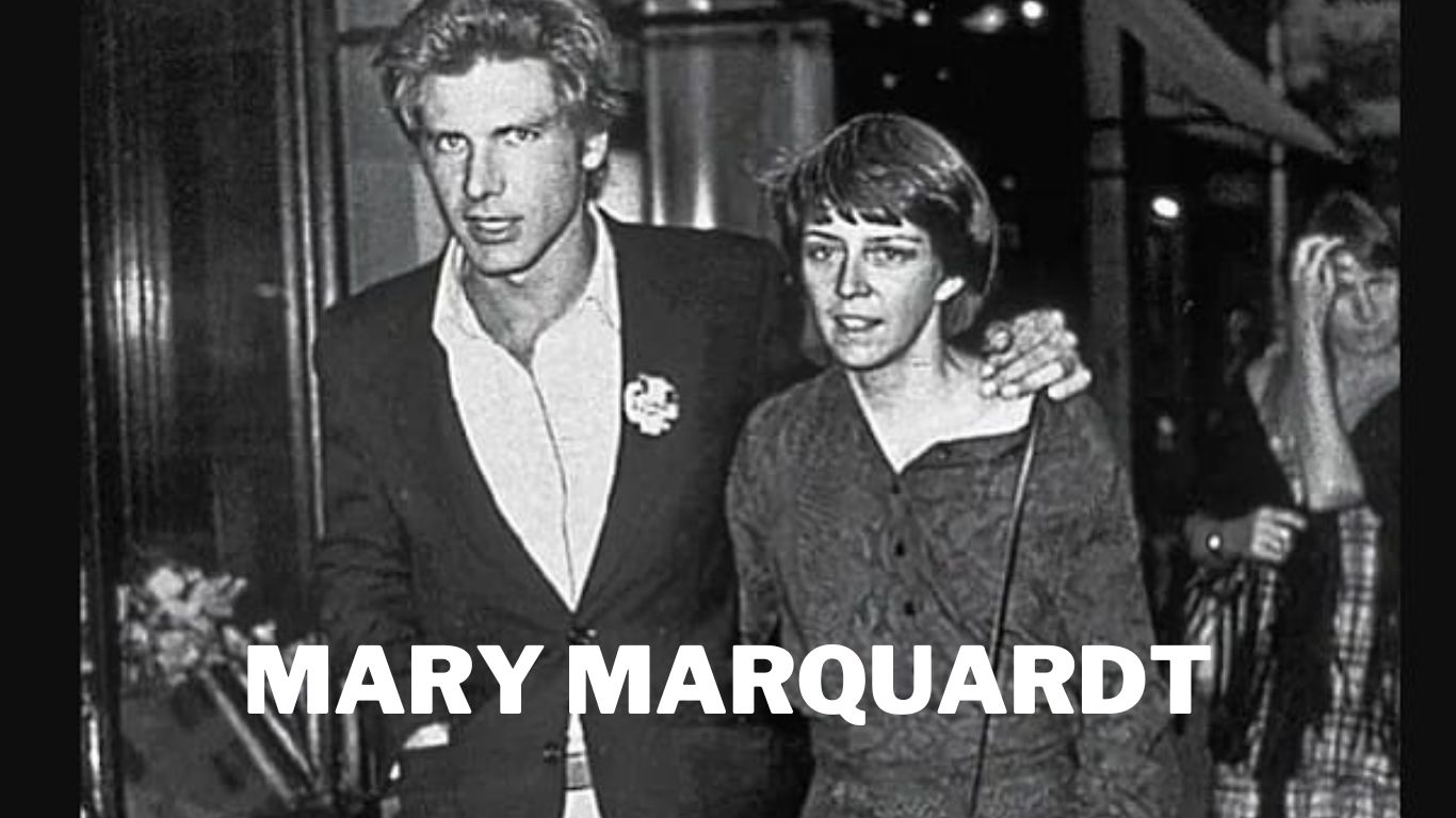 A serene portrait of Mary Marquardt, reflecting her journey as a chef and her ties to Harrison Ford.